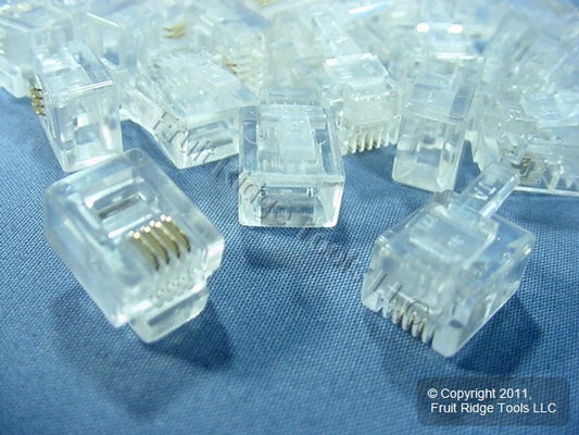 300 Leviton Telephone Flat Line Cord Plug Ends RJ11 RJ14 Modular Phone C0257-C