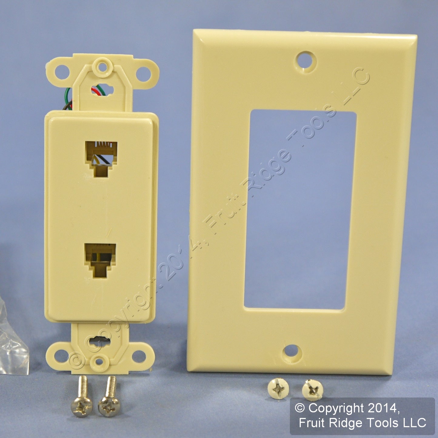 3 Leviton Ivory Decora Dual Telephone Wall Plates Duplex Phone Jacks C2447-I