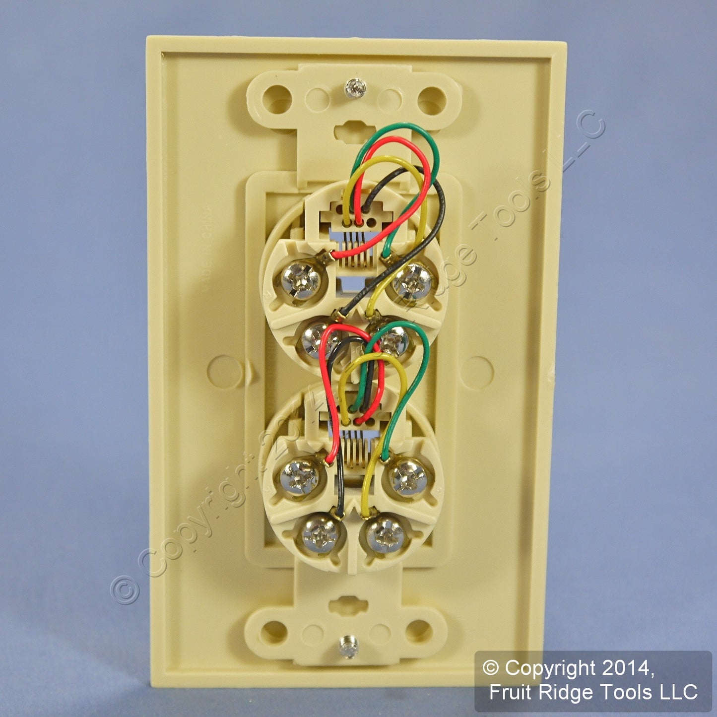 3 Leviton Ivory Decora Dual Telephone Wall Plates Duplex Phone Jacks C2447-I