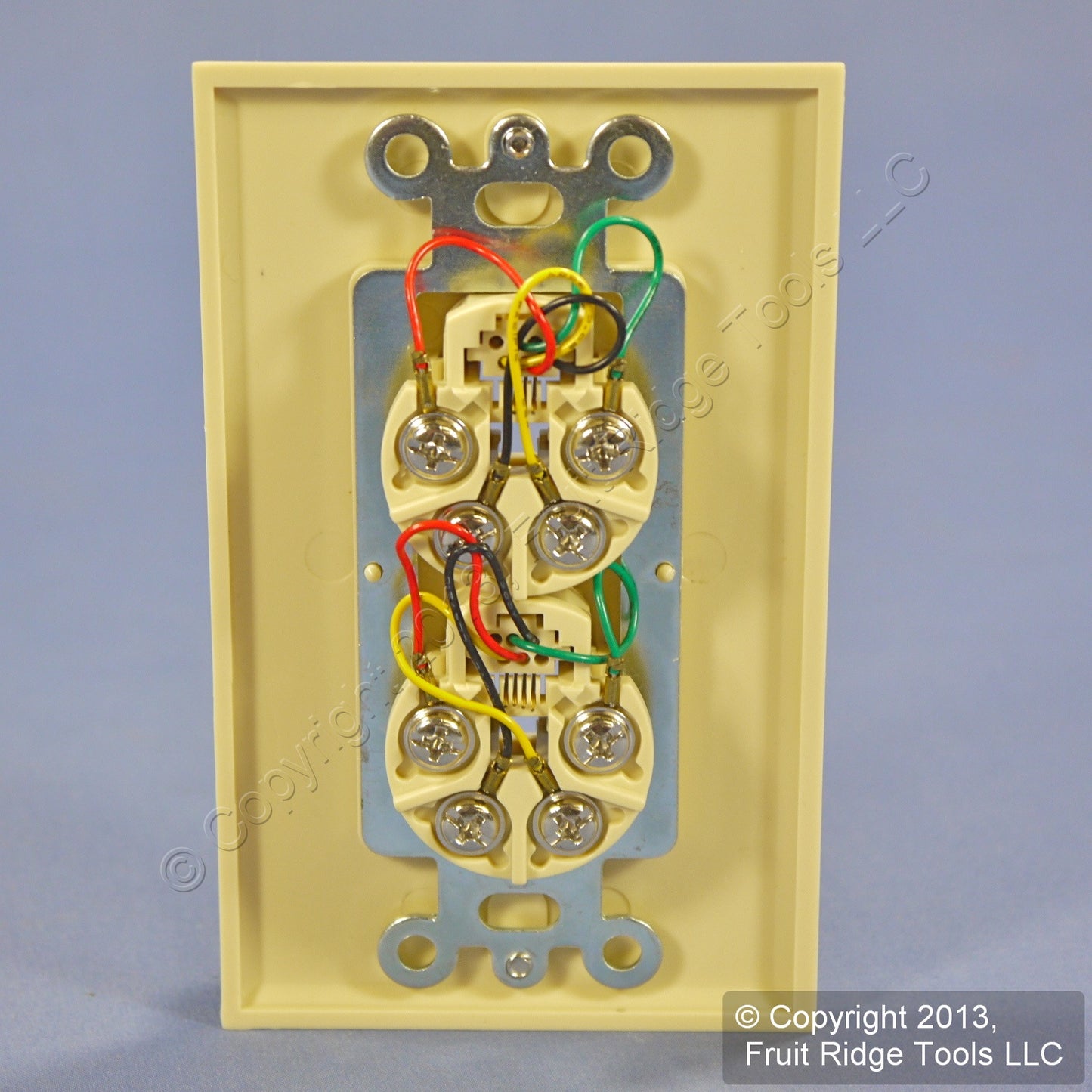 Leviton Ivory Decora Dual Telephone Wallplate Duplex RJ11 RJ14 6P4C Jack C2447-I