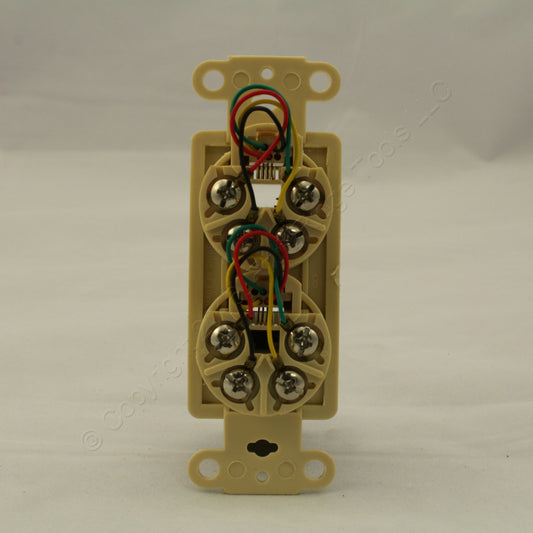 Leviton Ivory Decora Dual Telephone Duplex Phone Jack Wallplate C2447-I