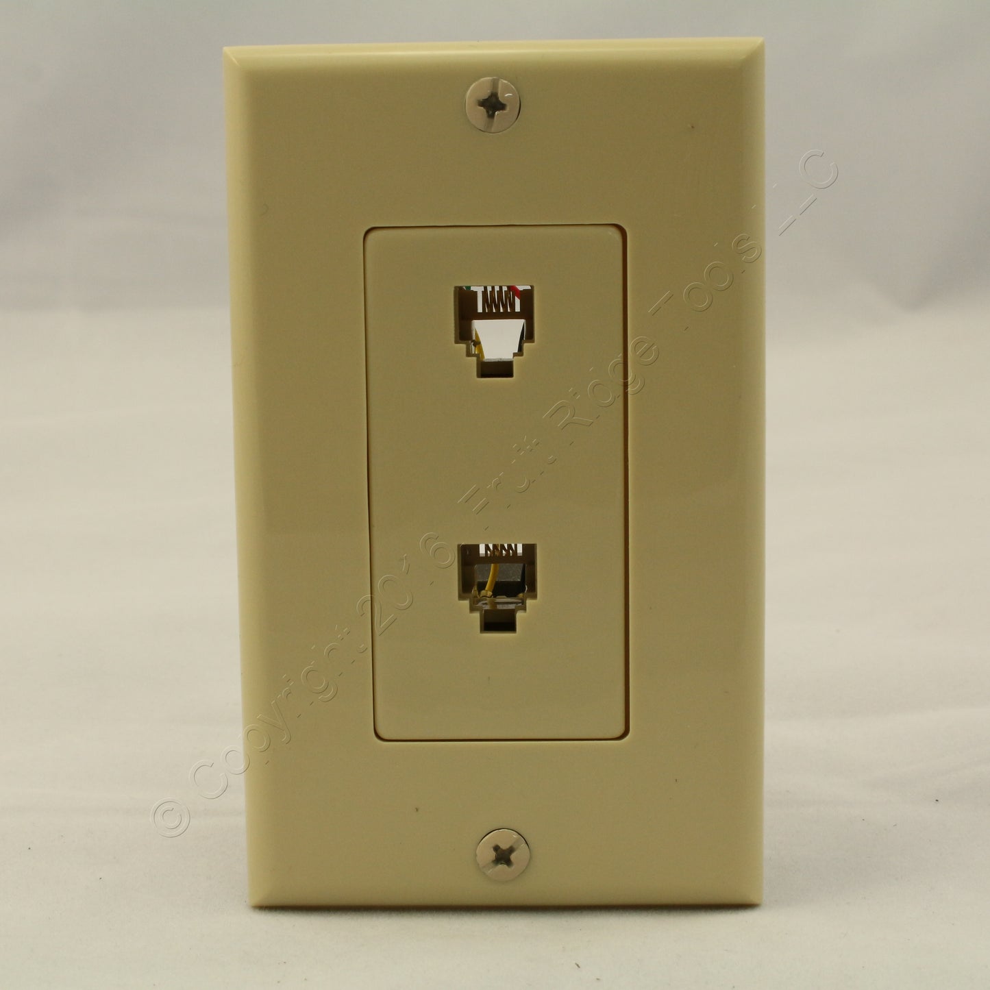 Leviton Ivory Decora Dual Telephone Duplex Phone Jack Wallplate C2447-I