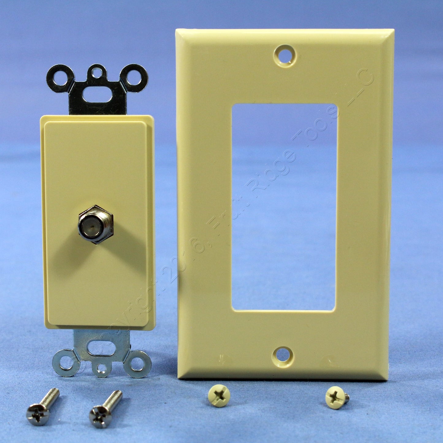 Leviton C2448-I Ivory Coaxial F-Connector Cable Jack Wallplate Decora Cover 3pcs