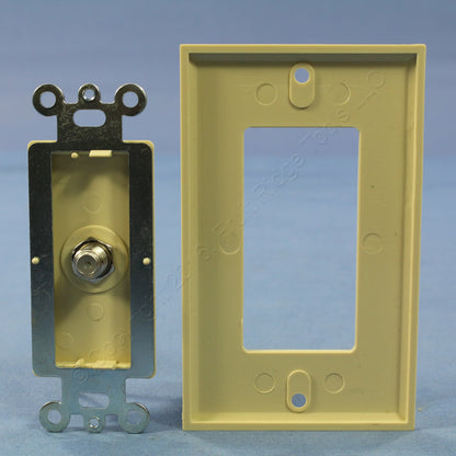 Leviton C2448-I Ivory Coaxial F-Connector Cable Jack Wallplate Decora Cover 3pcs