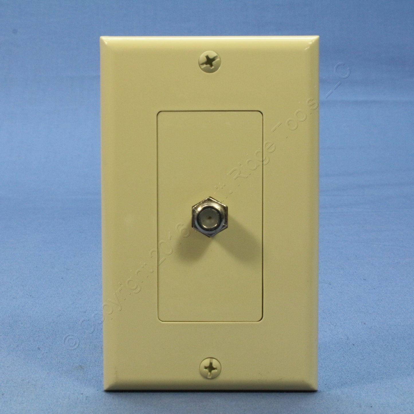 Leviton C2448-I Ivory 1-Gang F-Connector Unbreakable Standard Wallplate Cover