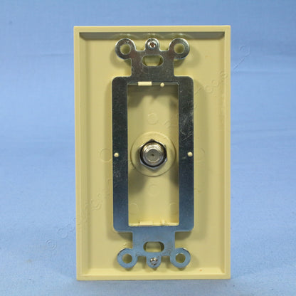 Leviton C2448-I Ivory 1-Gang F-Connector Unbreakable Standard Wallplate Cover