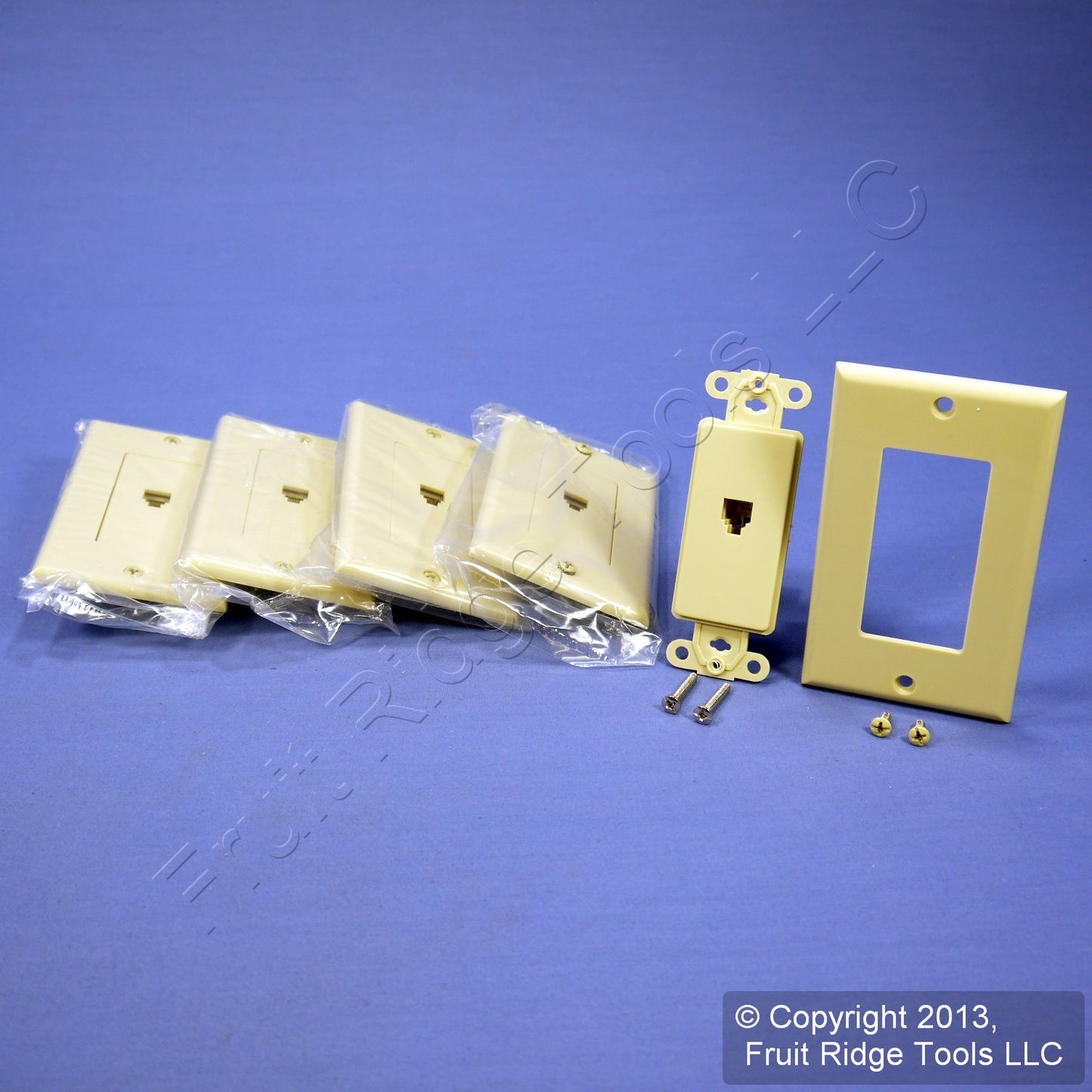 5 Leviton Ivory Decora Phone Jack Wall Plates Telephone C2449-I