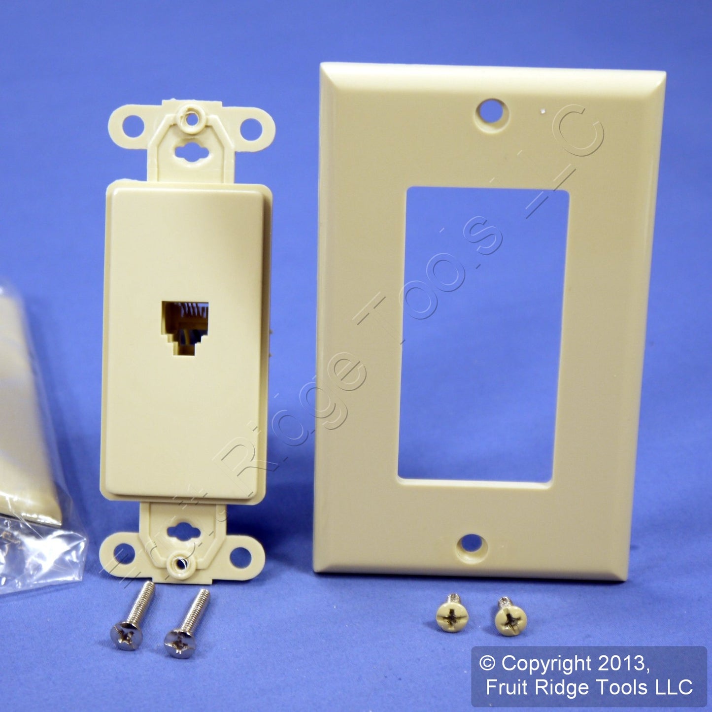 5 Leviton Ivory Decora Phone Jack Wall Plates Telephone C2449-I