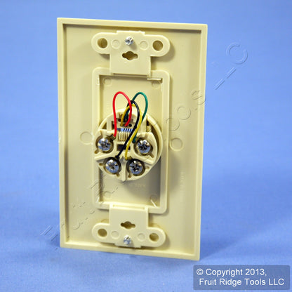 5 Leviton Ivory Decora Phone Jack Wall Plates Telephone C2449-I