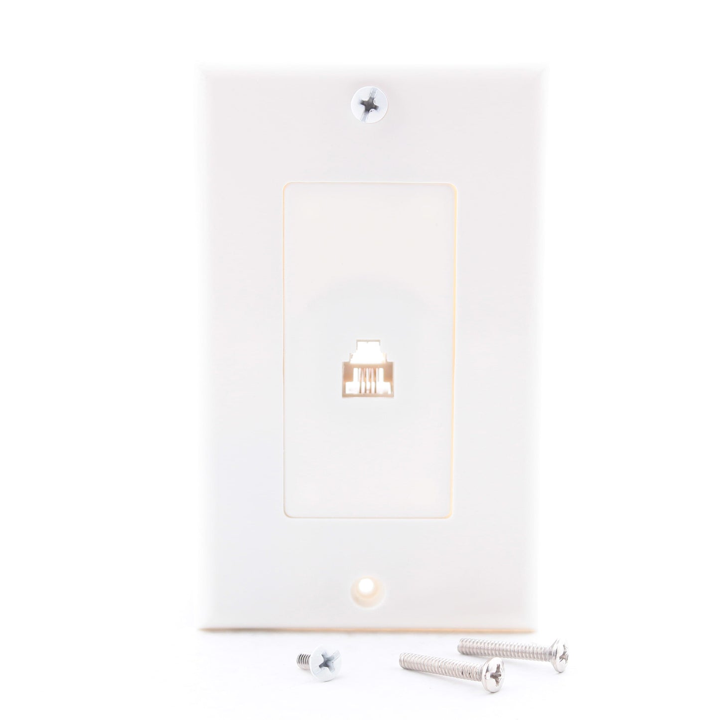 Leviton C2449-W White 4-Wire Telephone Jack Wallplate Decora Insert Cover 5-pack