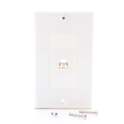 Leviton C2449-W White 4-Wire Telephone Jack Wallplate Decora Insert Cover 5-pack