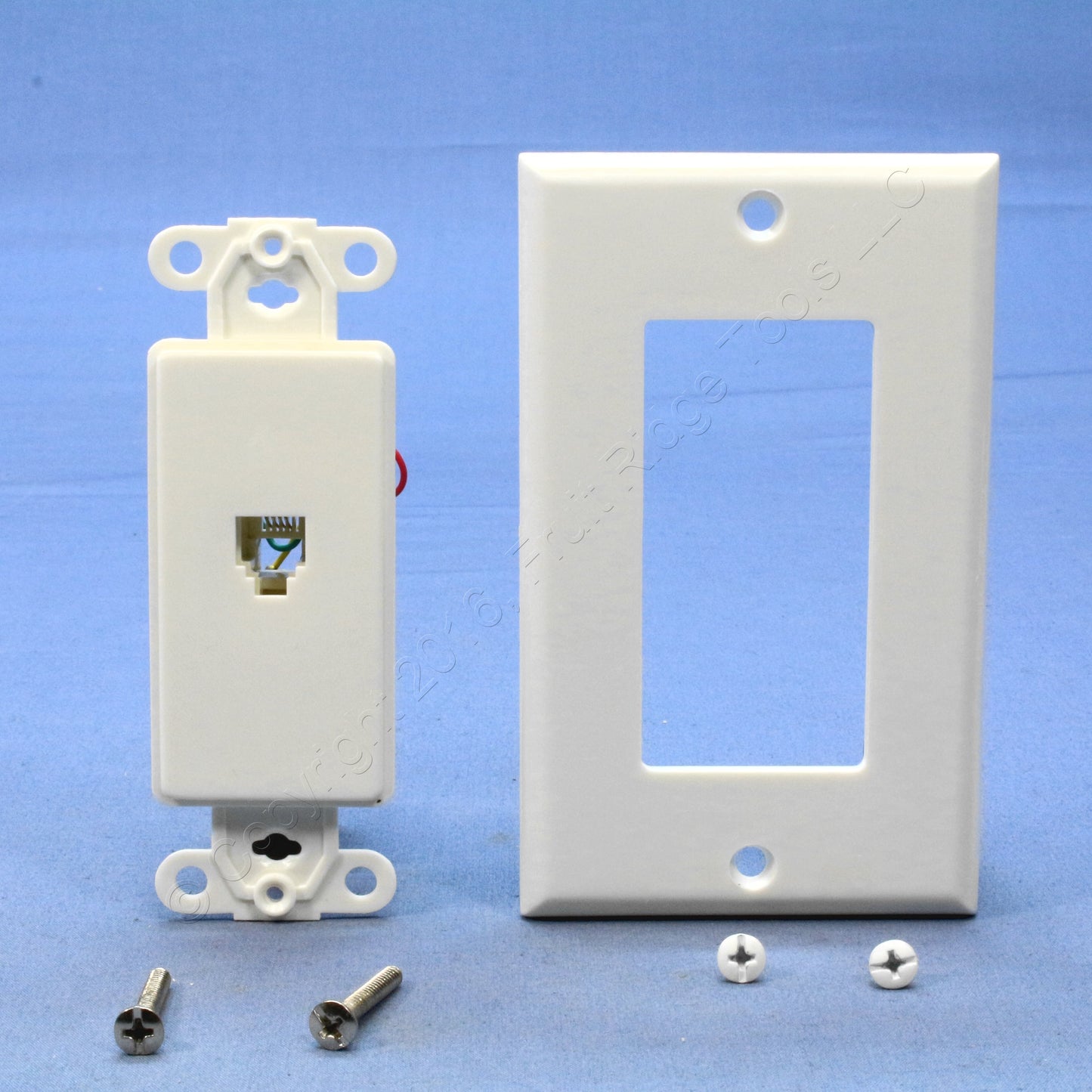 Leviton C2449-W White Decora Phone Jack Telephone Wall Plate