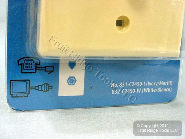 Leviton Ivory Phone Video Cable CATV Jack Wall Plate 4-Wire C2450-I