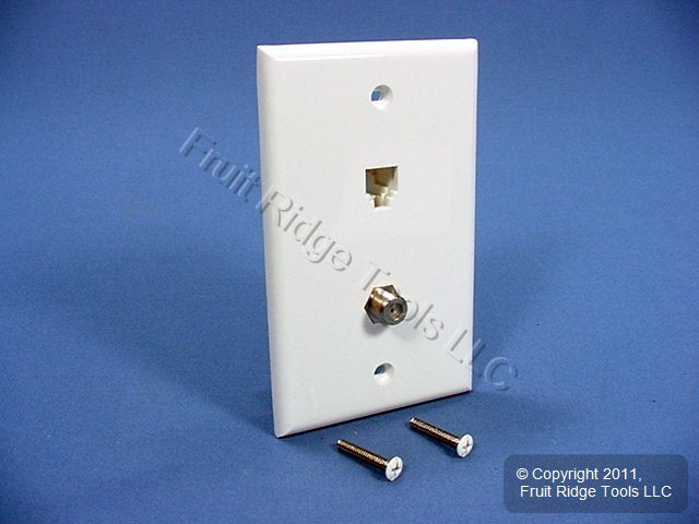 Leviton White Phone Video Cable CATV Jack Wall Plate C2450-W