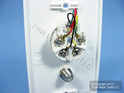 Leviton White Phone Video Cable CATV Jack Wall Plate C2450-W