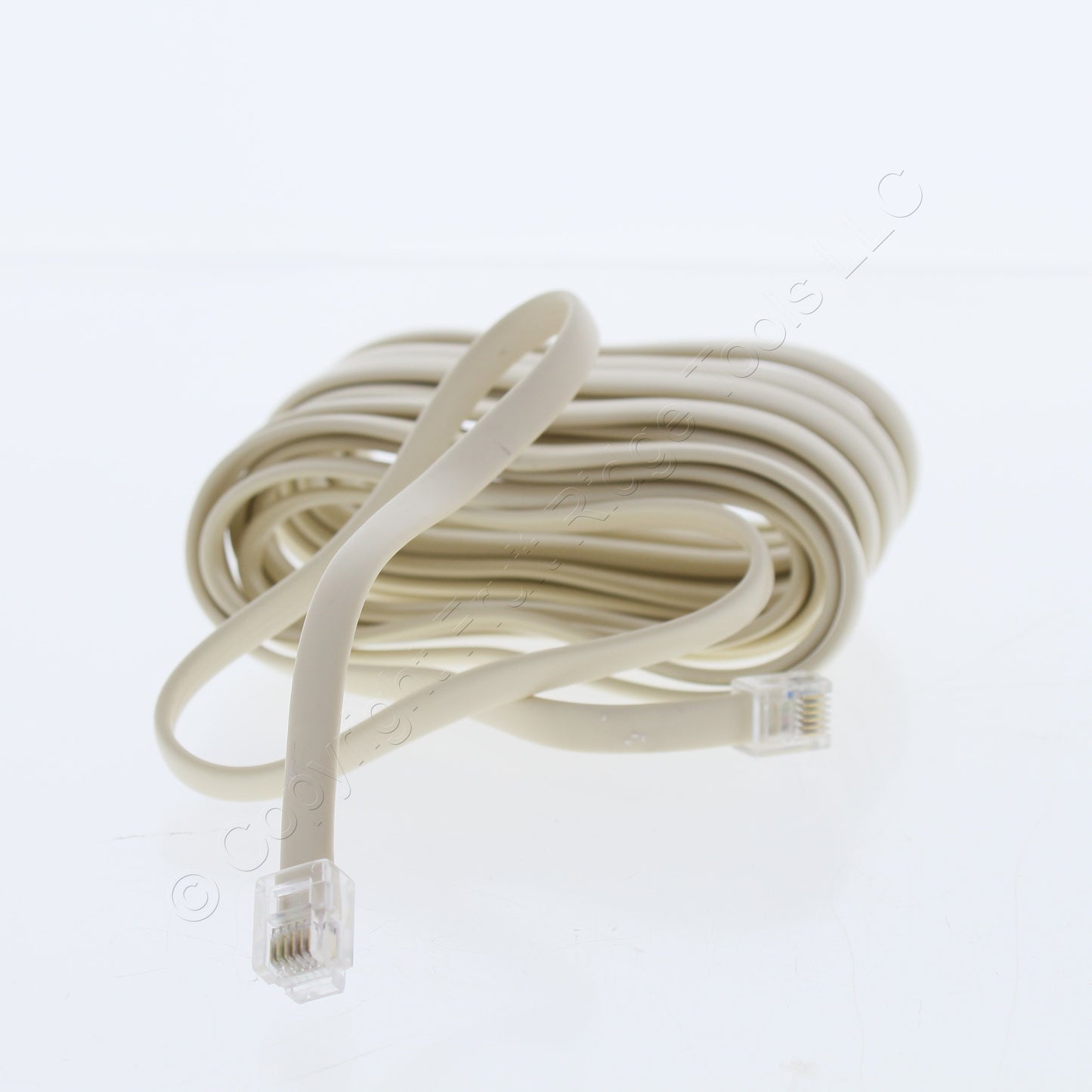 18 Leviton Ivory 15' Phone Line Extension Cords 6-Wire RJ11 RJ14 RJ25 C2613-15I
