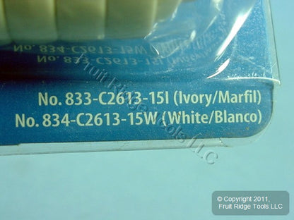 Leviton Ivory 15' Phone Extension Cord Line 6-Wire RJ11 RJ14 RJ25 C2613-15I