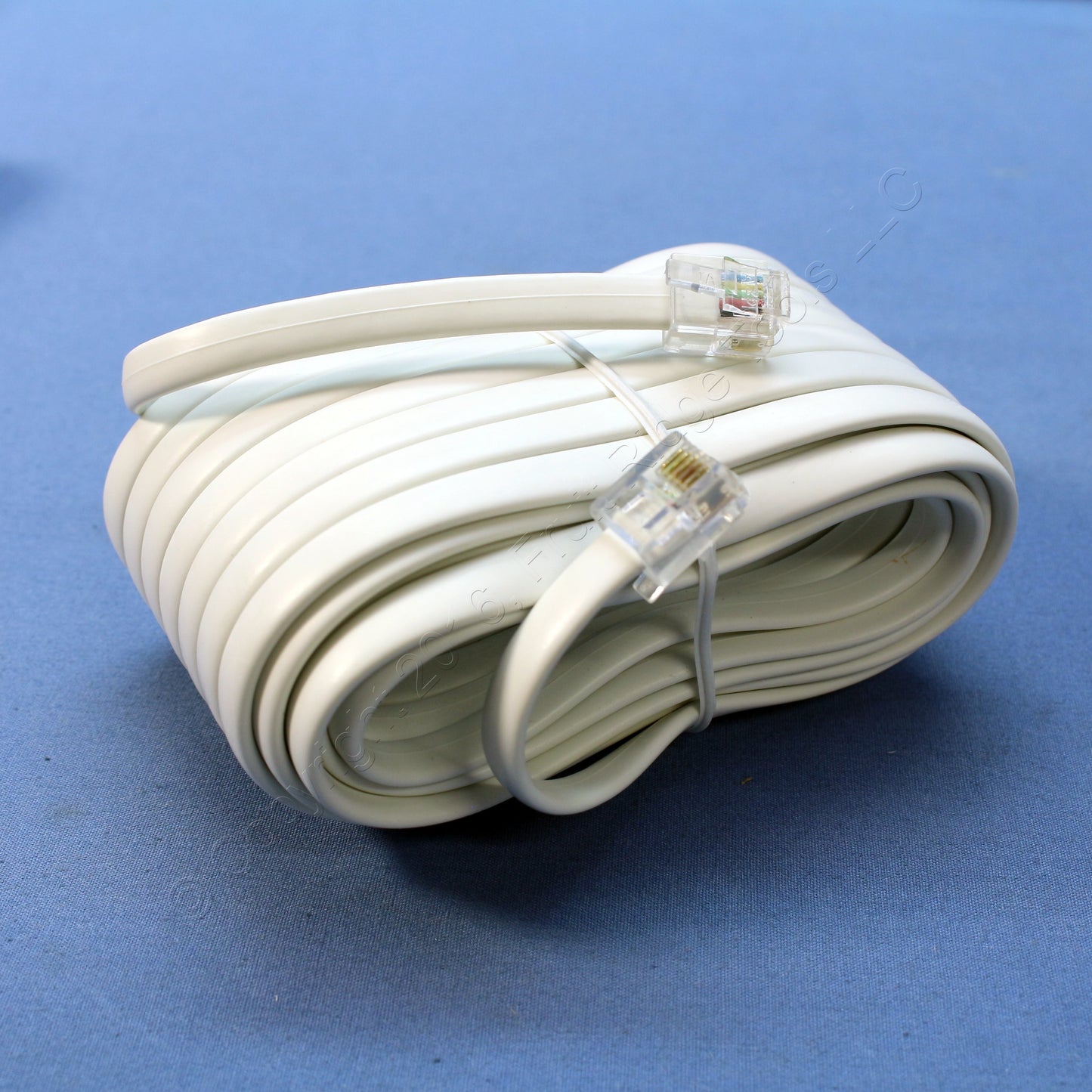 Leviton C2613-25W White 25' Flat Phone Cords Telephone Modular Line 6-Wire 18pcs
