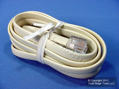 Leviton Ivory 7' Phone Cord Telephone Line 6-Wire C2613-7I