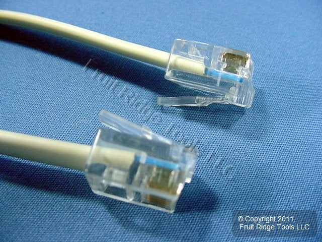 Leviton Ivory 7' Phone Cord Telephone Line 6-Wire C2613-7I