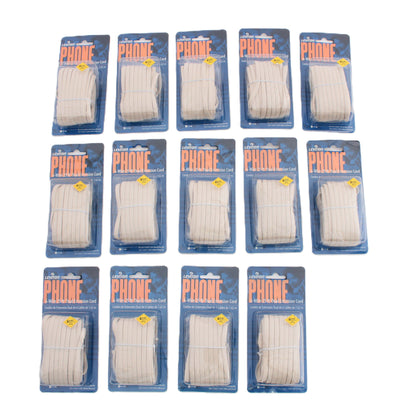 Leviton C2627-25I Ivory 25' Duplex Phone Line Extension Cords 6Wire RJ11 14-Pack