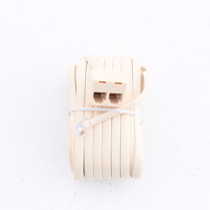Leviton C2627-25I Ivory 25' Duplex Phone Line Extension Cords 6Wire RJ11 14-Pack