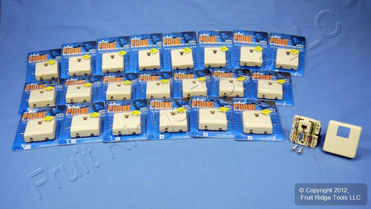 22 Leviton Ivory 6-Wire Surface Mount Phone Jacks Telephone C2645-I