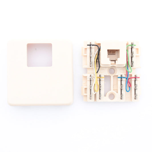Leviton C2645-I Ivory 6-Wire Surface Mount Block Cover Phone Jack Telephone 6P6C