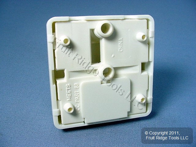 Leviton C2645-W White Surface Mount 6-Wire Phone Jack Telephone