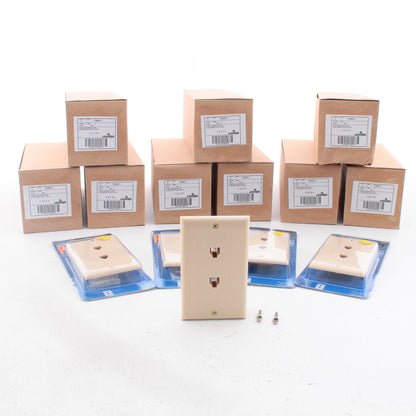 Leviton C2647-I Decora Ivory 6-Wire Dual Phone Jack Wallplates 50-Pack