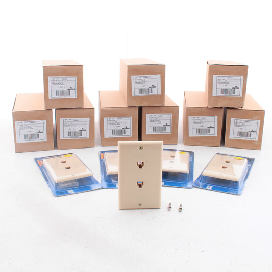 Leviton C2647-I Decora Ivory 6-Wire Dual Phone Jack Wallplates 50-Pack
