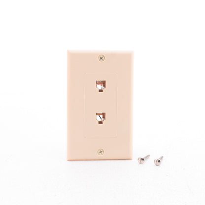 Leviton C2647-I Decora Ivory 6-Wire Dual Phone Jack Wallplates 50-Pack