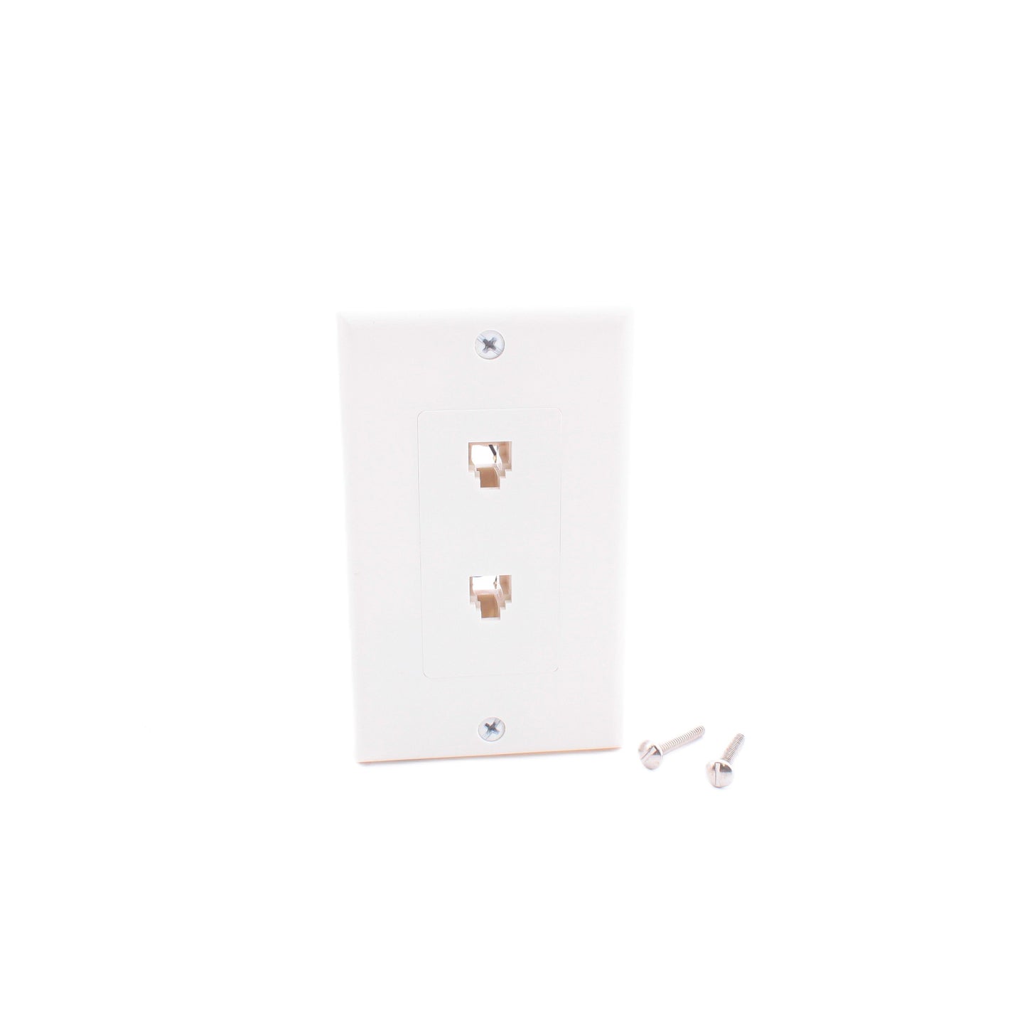 20 Leviton Decora White 6-Wire Dual Phone Jack Wallplates C2647-W