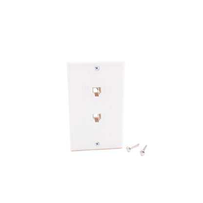 20 Leviton Decora White 6-Wire Dual Phone Jack Wallplates C2647-W