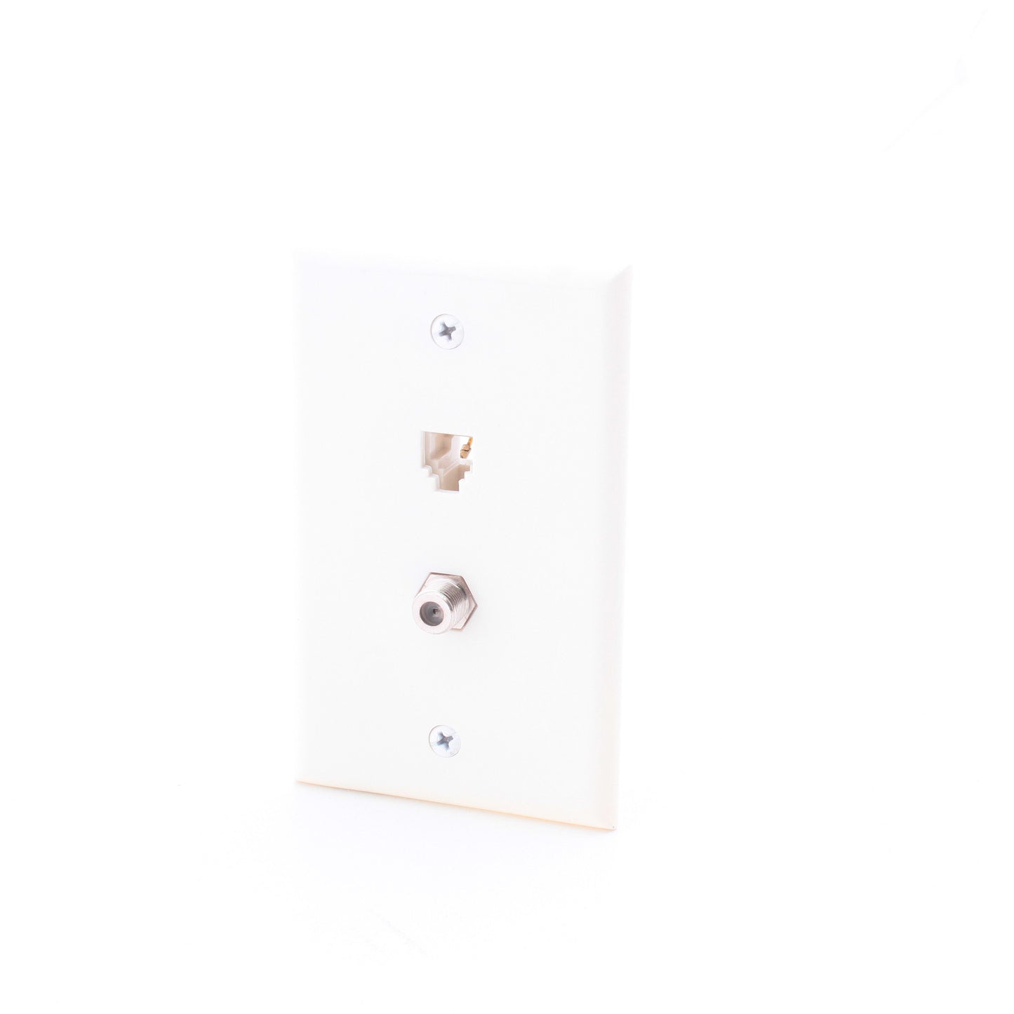 Leviton White TV/Phone Jack Plate Coax CATV 6-Wire C2650-W