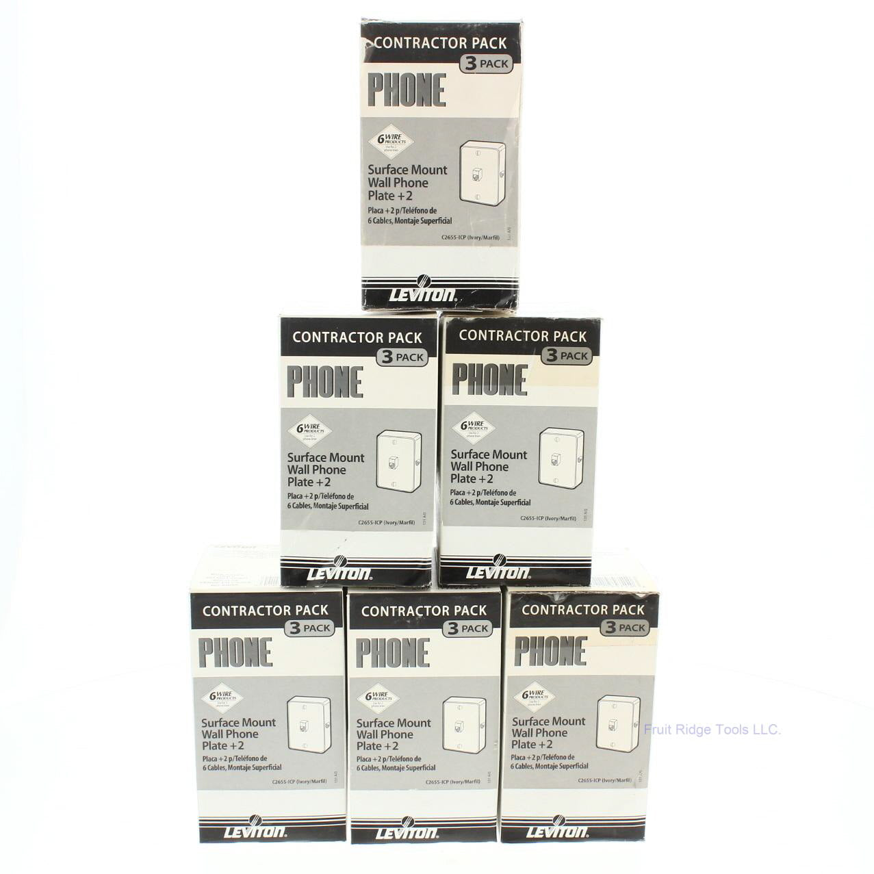 18 Leviton Ivory Wall Mount Jack Mounting Plates w/Side TELEPHONE JACKS C2655-I