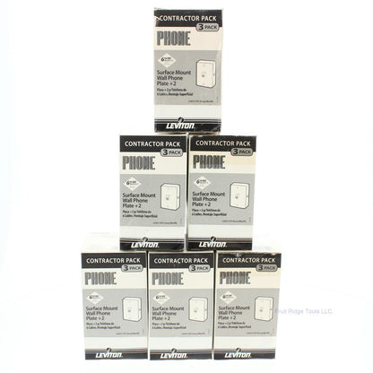 18 Leviton Ivory Wall Mount Jack Mounting Plates w/Side TELEPHONE JACKS C2655-I