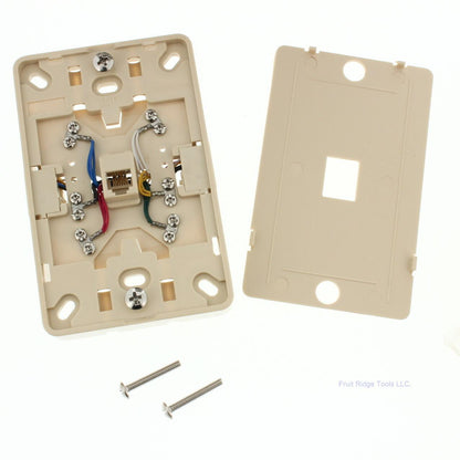 18 Leviton Ivory Wall Mount Jack Mounting Plates w/Side TELEPHONE JACKS C2655-I