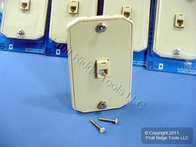 14 Leviton Ivory Wall Phone Mounting Plate Jacks C2663-I