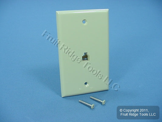 Leviton C2675-I Ivory 1-Gang 6-Wire Telephone RJ11 Jack Nylon Standard Wallplate