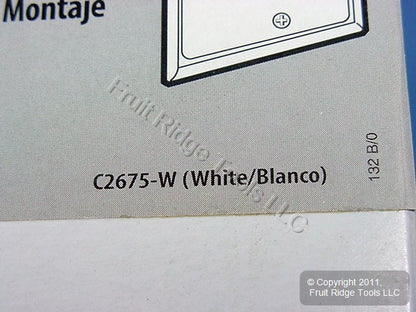 5 Leviton White Phone Jack Wallplates 6-Wire Telephone C2675-W