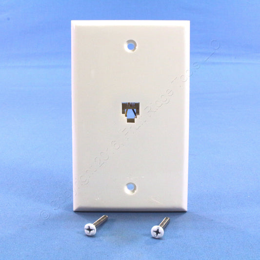 Leviton C2675-W White 1-Gang 6-Wire Telephone RJ11 Jack Nylon Standard Wallplate