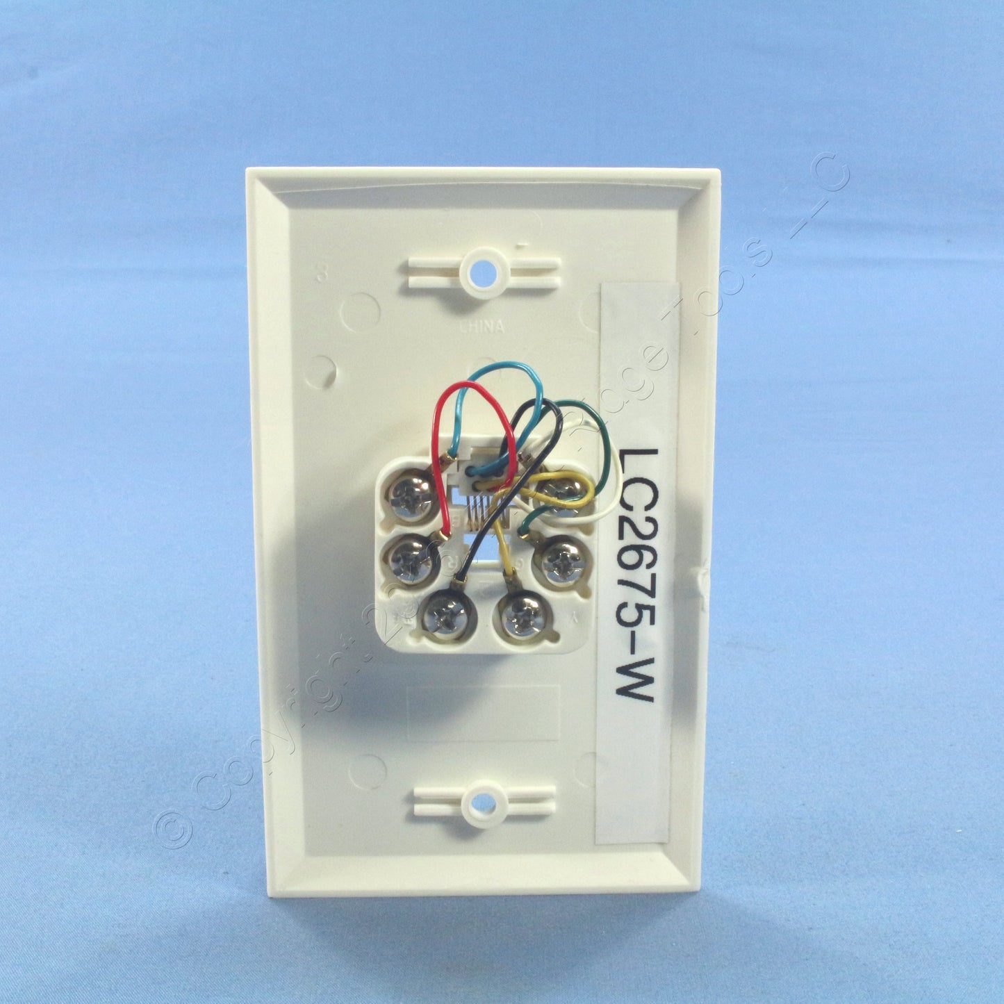 Leviton C2675-W White 1-Gang 6-Wire Telephone RJ11 Jack Nylon Standard Wallplate