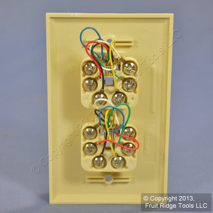 10 Leviton Ivory Duplex Phone Jack Wallplates 6-Wire Telephone C2676-I