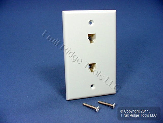 Leviton C2676-W White 1-Gang 2-Telephone Jack Unbreakable Nylon Wallplate Cover