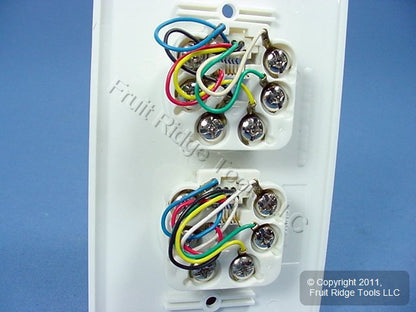 Leviton C2676-W White 1-Gang 2-Telephone Jack Unbreakable Nylon Wallplate Cover