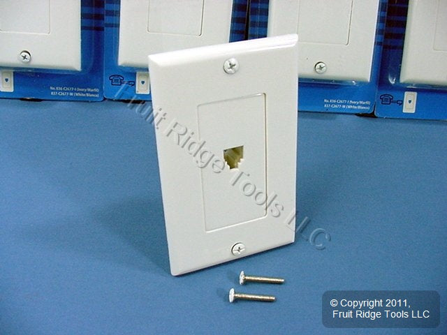5 Leviton White Decora Phone Jack Wallplates 6-Wire Modular Telephone C2677-W