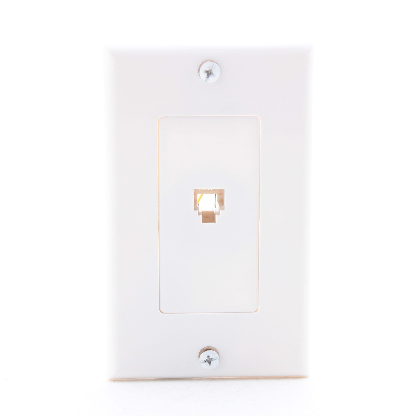 Leviton C2677-W White Decora Phone Jack Wall Plate 6-Wire Modular Telephone RJ12