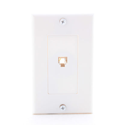 Leviton C2677-W White Decora Phone Jack Wall Plate 6-Wire Modular Telephone RJ12