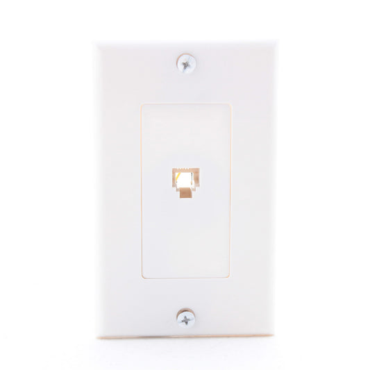 Leviton C2677-W White Decora Phone Jack Wall Plate 6-Wire Modular Telephone RJ12